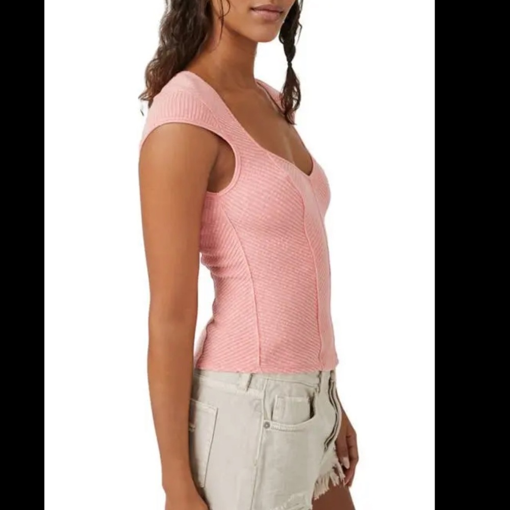 Free People Boss Babe strawberry colada top NWTs sz xs